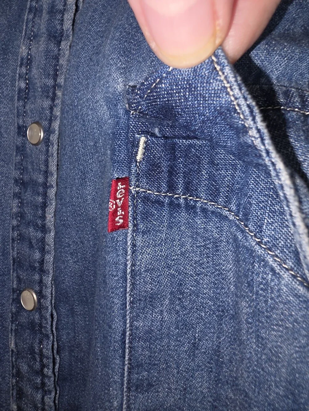 Levi's Shirt Ultimate Denim Button Up Longsleeve 100% Cotton Blue Plus Size 2X - Picture 6 of 16